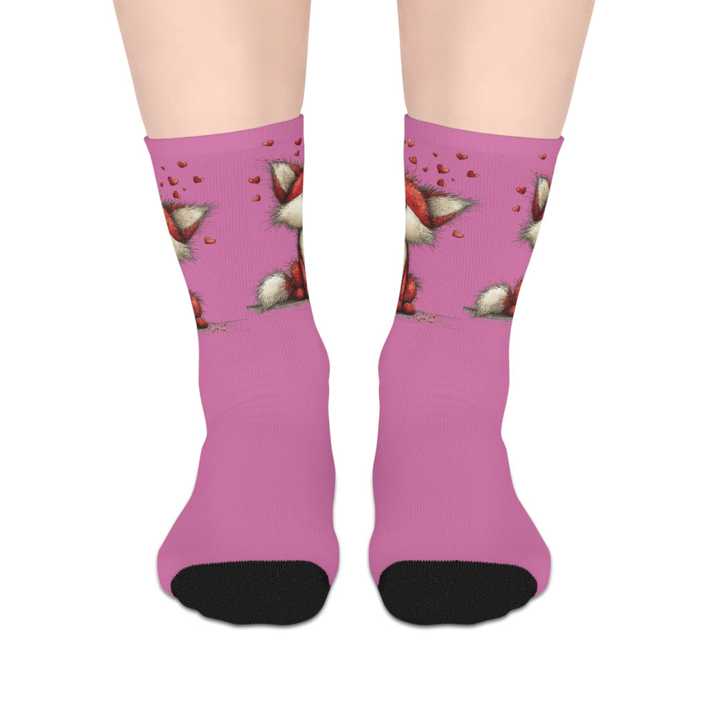 A small gift with lots of heart Valentine Candy Heart Mid-Length Socks