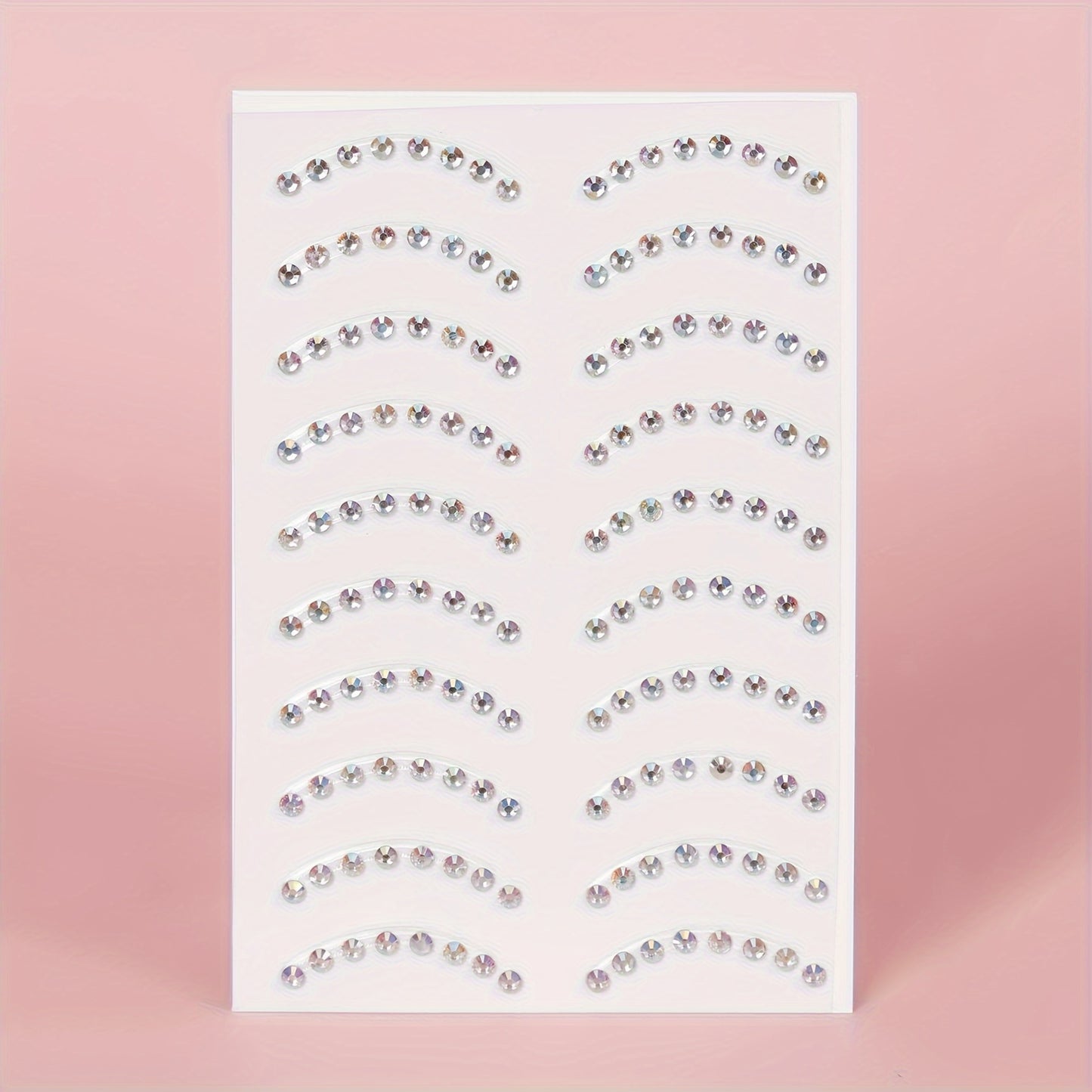 1, 3D Simulated Eyebrow-Shaped Curved Moon Sparkle Rhinestones, Eye And Face Decal Stickers, Holiday Accessories DIY Make-Up Party Decorations