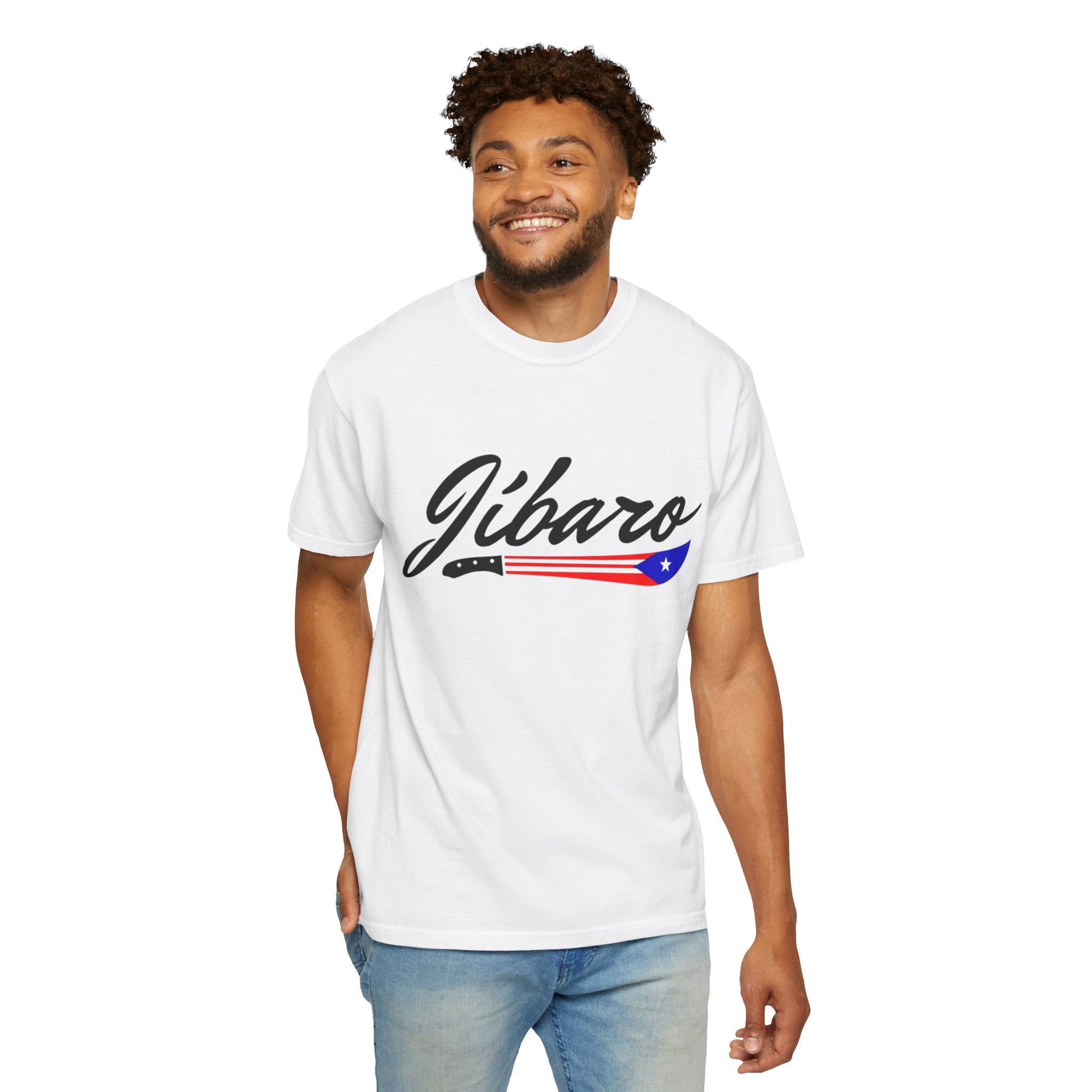 T-Shirt  "Jíbaro" Puerto Rican Heritage Tee (Back Machete  Sombrero de Paja Design) Puerto Rico’s Navidades