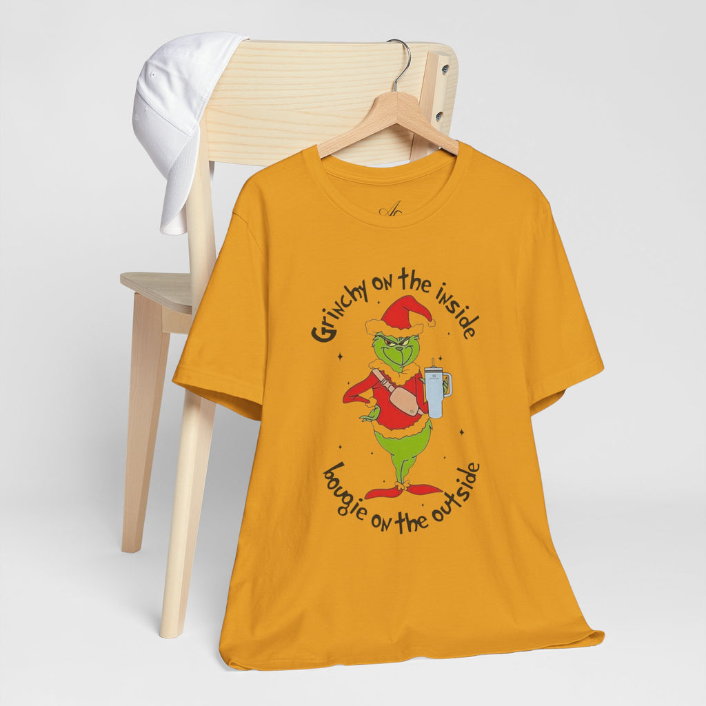 Grinch-Inspired Holiday Tee: 'Grinchy on the Inside, Boogie on the Outside'