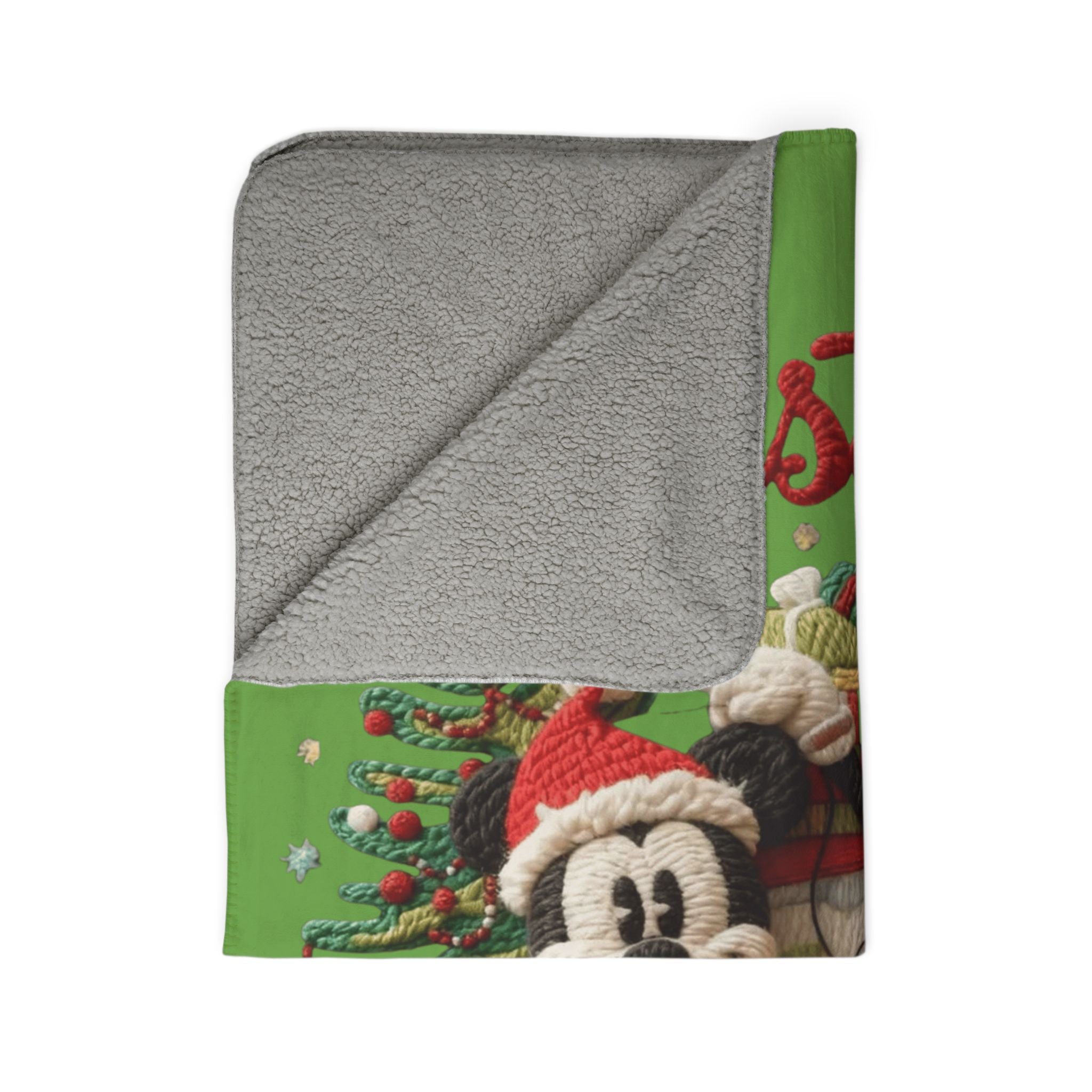 Christmas Sherpa Blanket — Holiday Mickey & Minnie Plush Knit Design