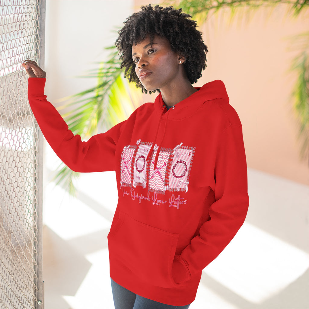 Hoodie  Pink XOXO Three Panel Love Letters Fleece Hoodie
