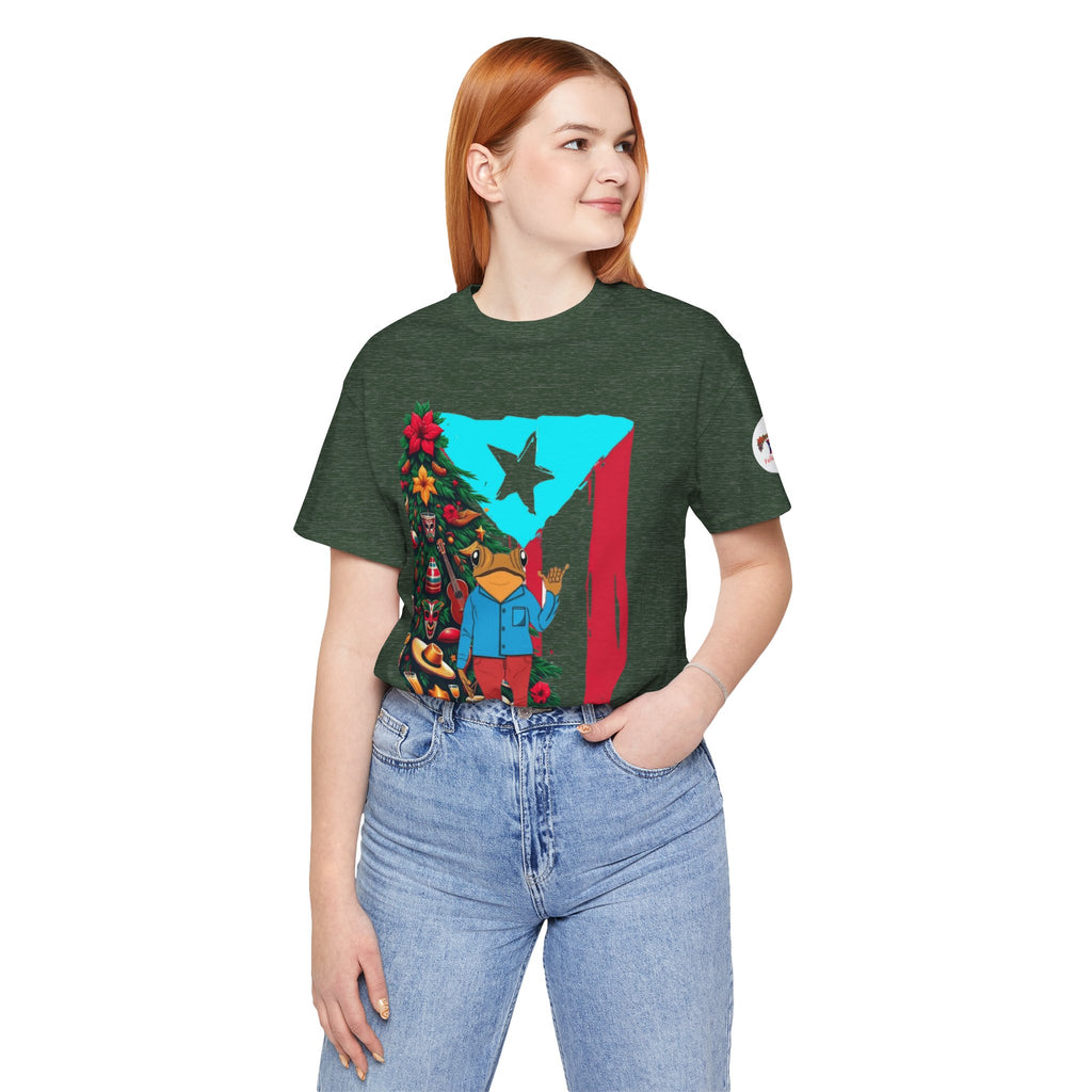 Puerto Rico Holiday T-Shirt  Coquí by Christmas Tree Graphic Puerto Rico’s Navidades