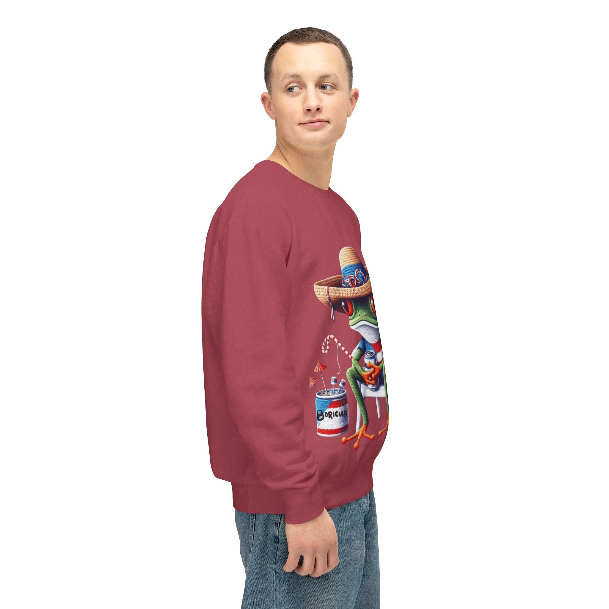 Coqui in Sombrero Crewneck Sweatshirt Puerto Rico’s Navidades
