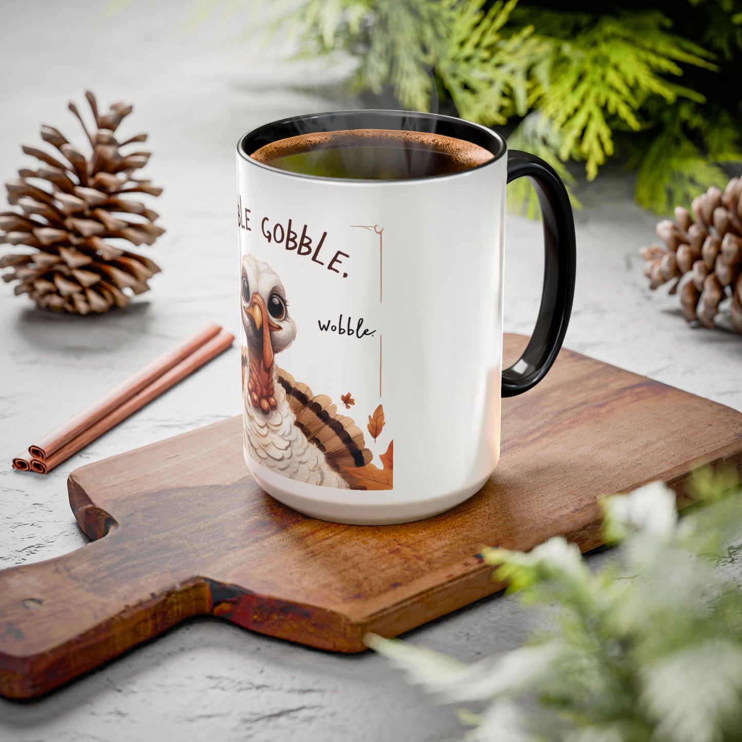 Mix cozy, aesthetic, and autumn-inspired sayings 🍁 Whimsical Thanksgiving Mug - Gobble Gobble Design