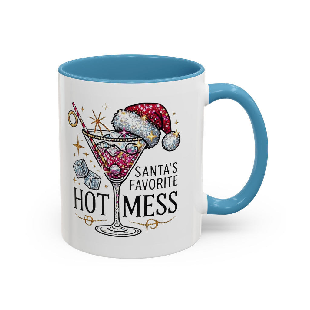Accent Coffee Mug - "Santa's Favorite Hot Mess" Holiday Cocktail Mug (11/15 oz)