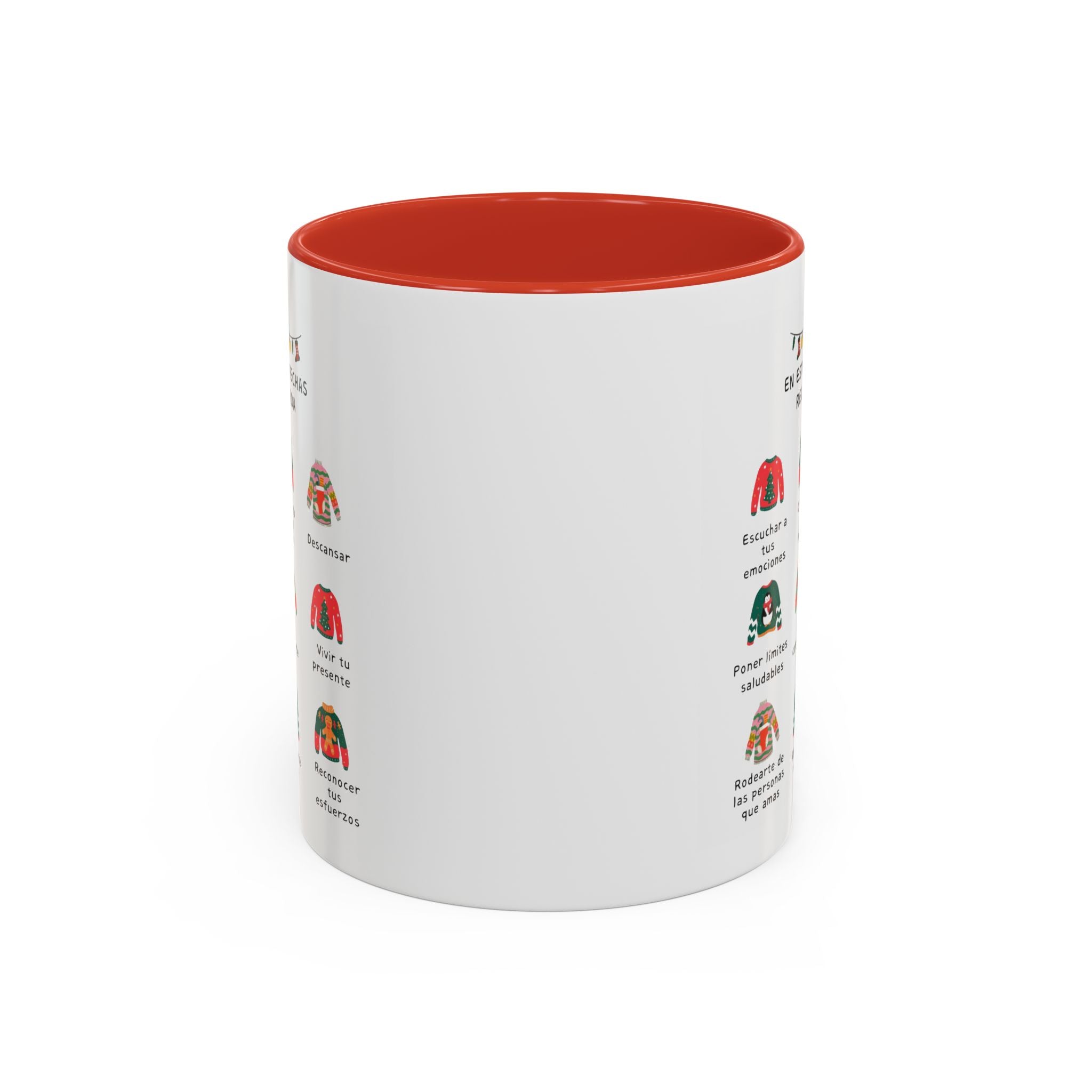 Coffee Mug — 'En Estas Fechas Recuerda' Holiday Sweater Reminder Accent Mug (11/15oz)