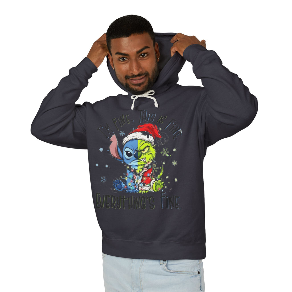 I'm Fine This Is Fine Hoodie  Funny Christmas Stitch Pullover Cartoon Christmas T-shirts and Sweaters