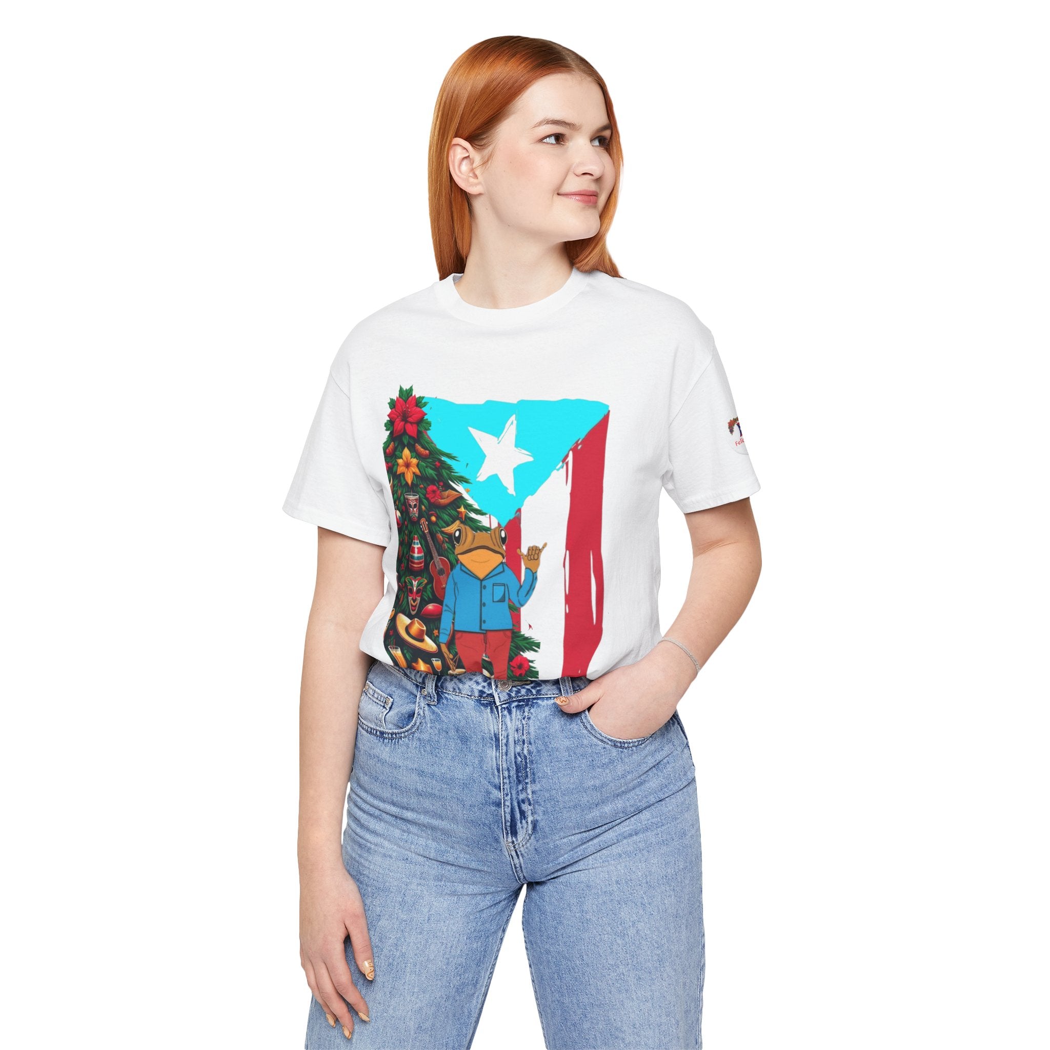 Puerto Rico Holiday T-Shirt  Coquí by Christmas Tree Graphic Puerto Rico’s Navidades