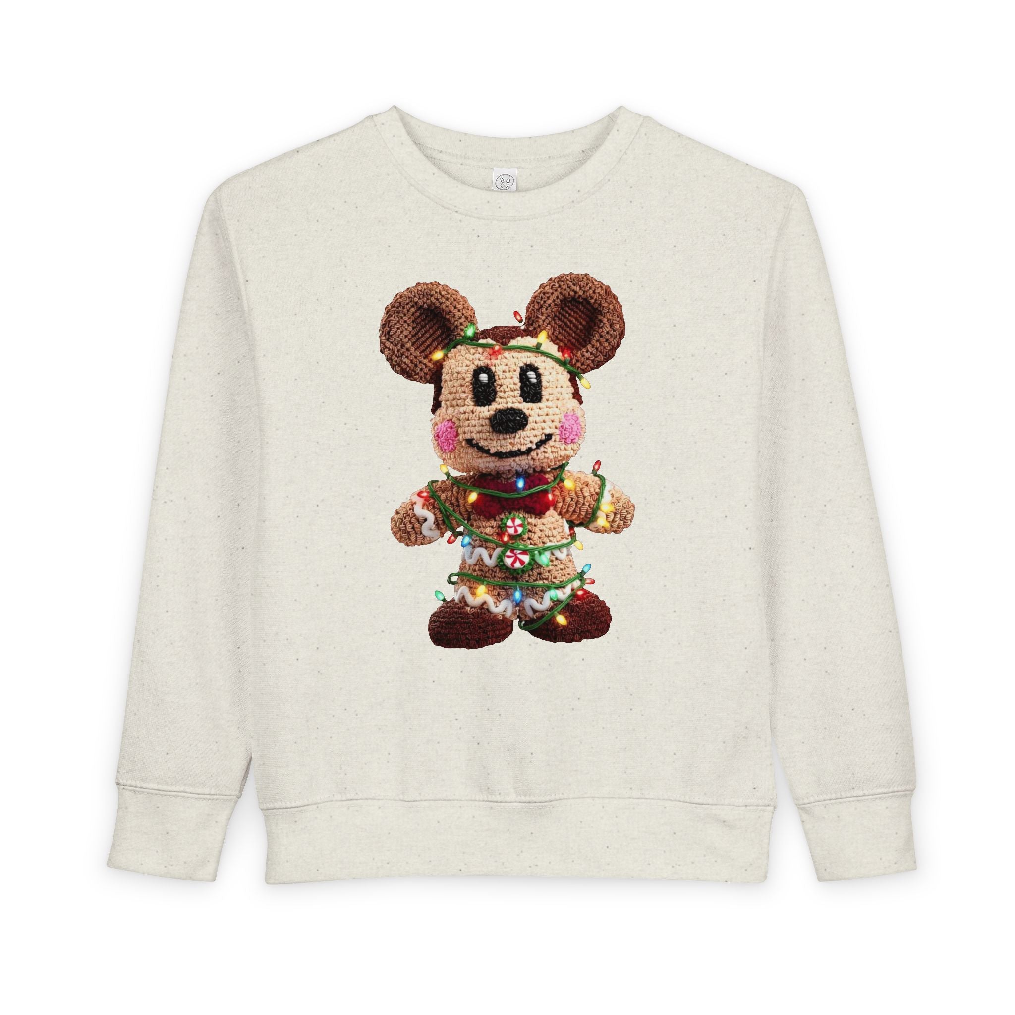 Holiday Plush Bear Toddler Sweatshirt  Festive Lights & Wreath Design