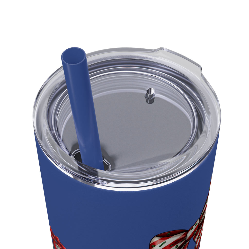 Christmas mug for the office team who keeps everything running smoothly. Candy Cane Christmas Office Secret Santa Design, 20oz with Straw