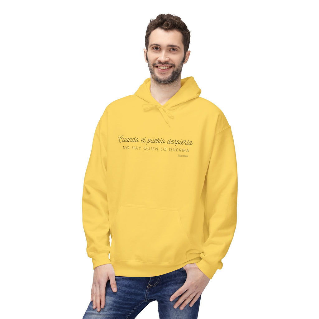 White Hoodie - "Caminas a pa'la desporta" Minimal Script Pullover