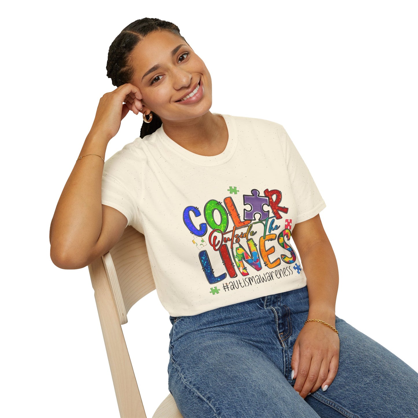 Color Outside the Lines Unisex T-Shirt for Autism Awareness