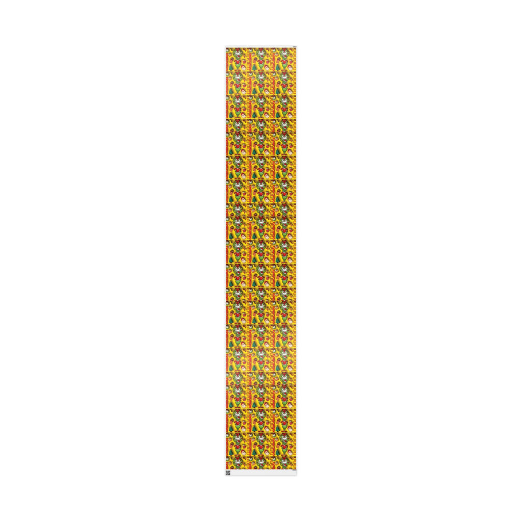 Christmas Wrapping Paper Roll – Retro Santa & Tree Holiday Gift Wrap Festive Wrapping Paper