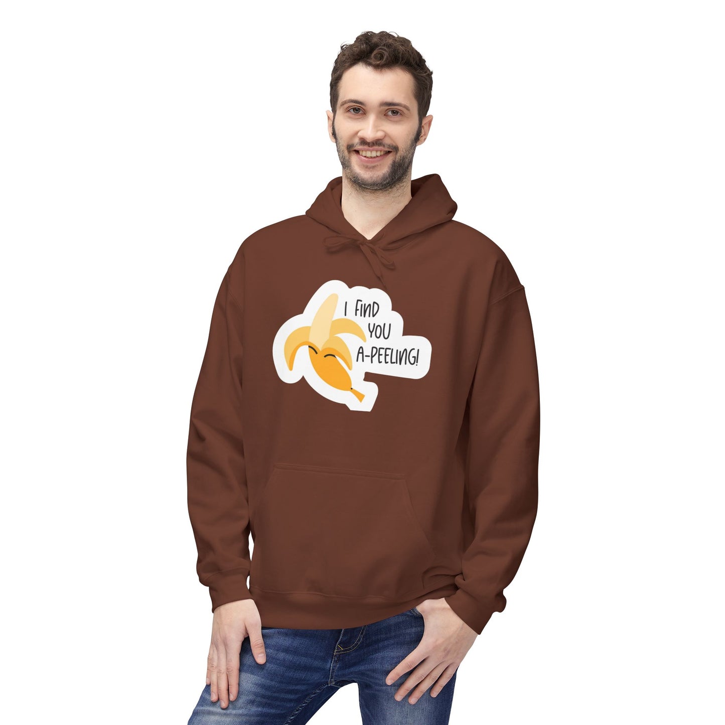 Peeling Banana Hoodie  "I Found You (Peeling)" Cute Fruit Pun Pullover