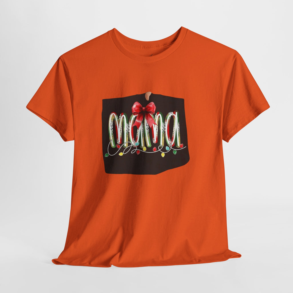 Festive Mama Tee, Cozy Holiday Shirt, Gift for Mom, Christmas T-Shirt, Unisex Cotton Tee