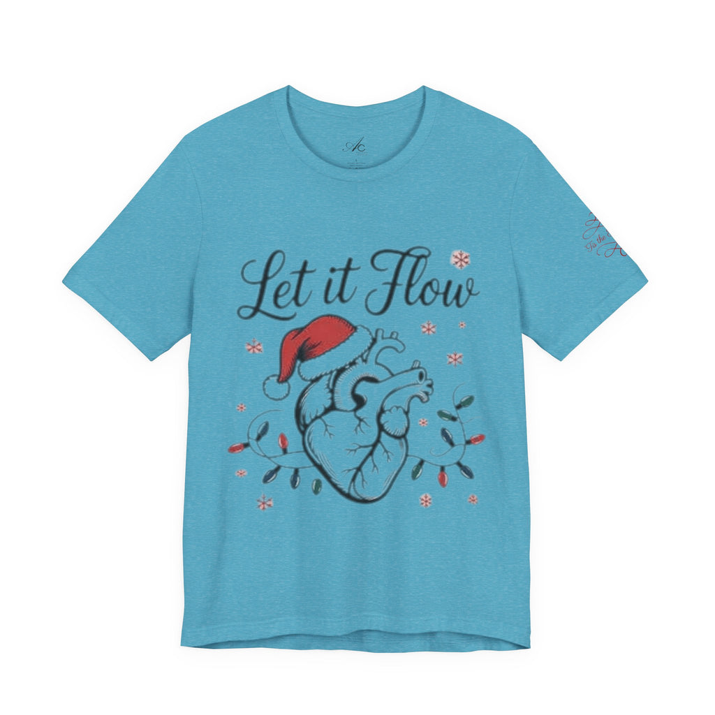 Let It Flow Heart Tee  Christmas Anatomical Heart Shirt