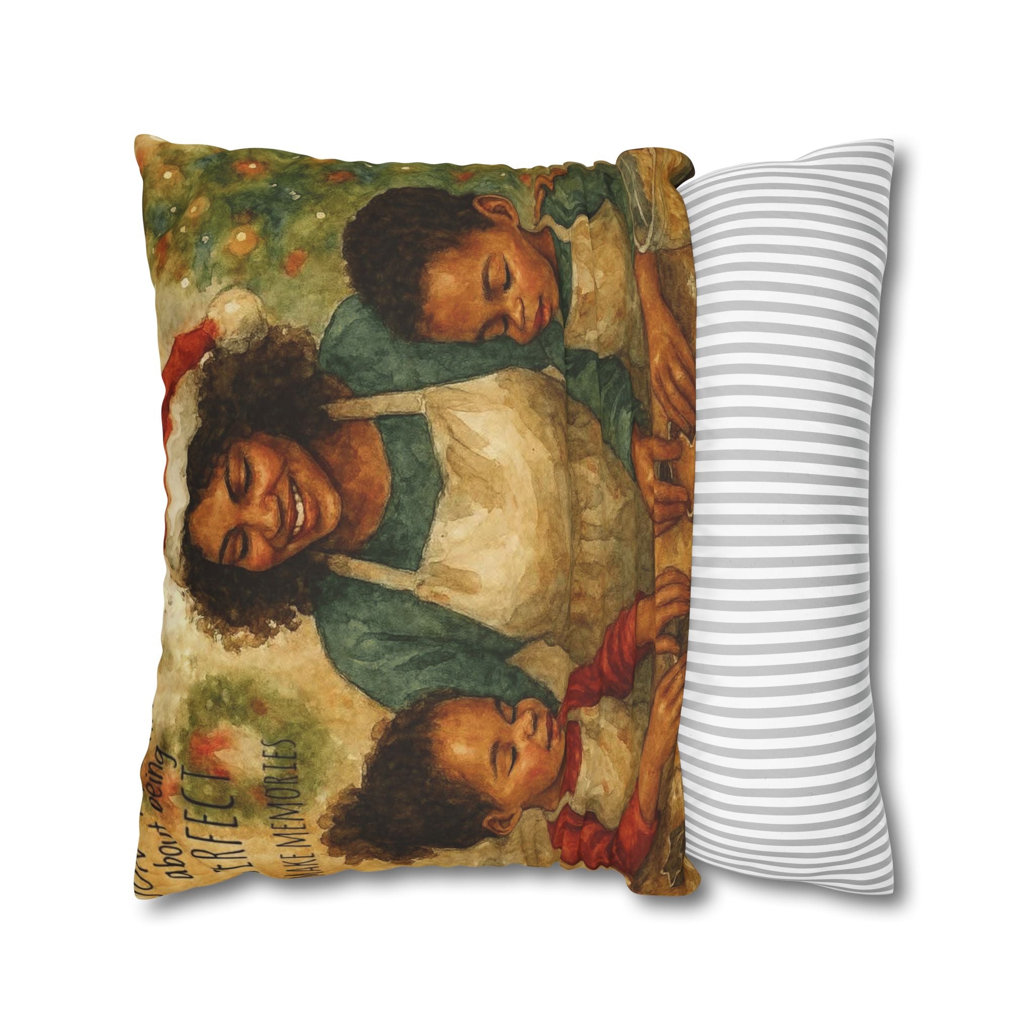 Holiday Baking Family Pillowcase — Square Decorative Throw Pillow