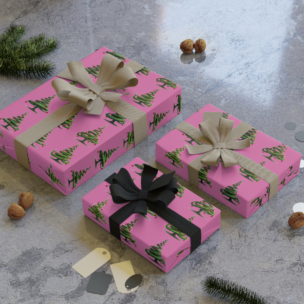 Christmas Tree Gift Wrapping Paper Roll - Festive, Colorful Design for Holiday Gift Wrapping