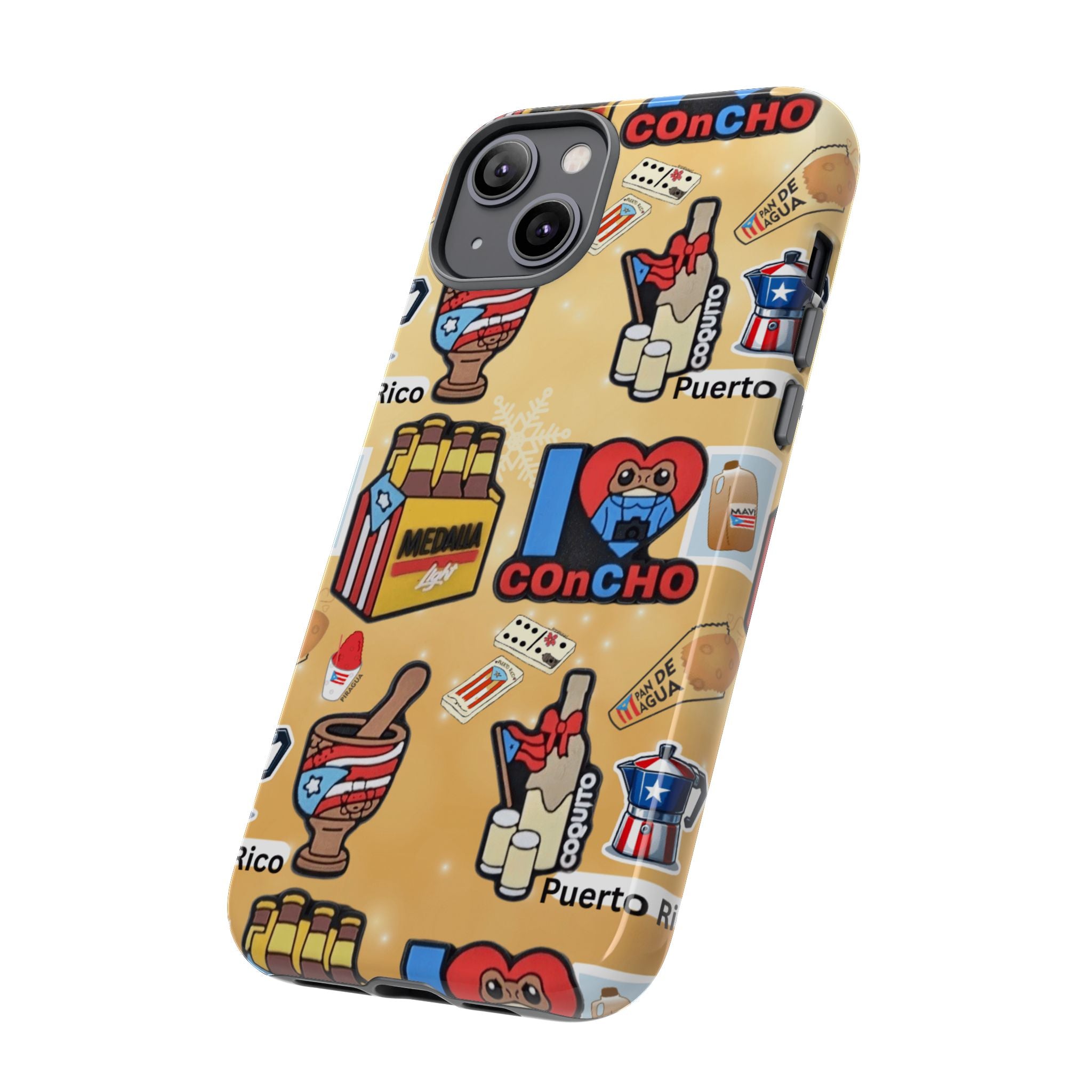 Puerto Rico Sticker Collage Tough Case  ‘I  Concho’ Pattern Phone Case