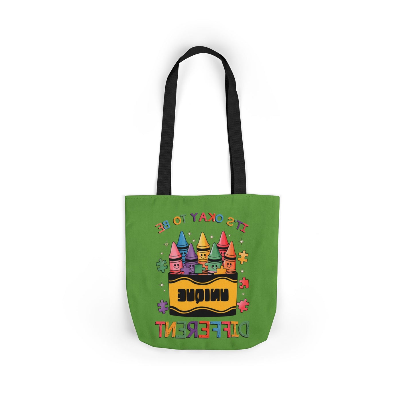Autism Awareness & Pride Collection Unique Canvas Tote Bag with Colorful Castle Design
