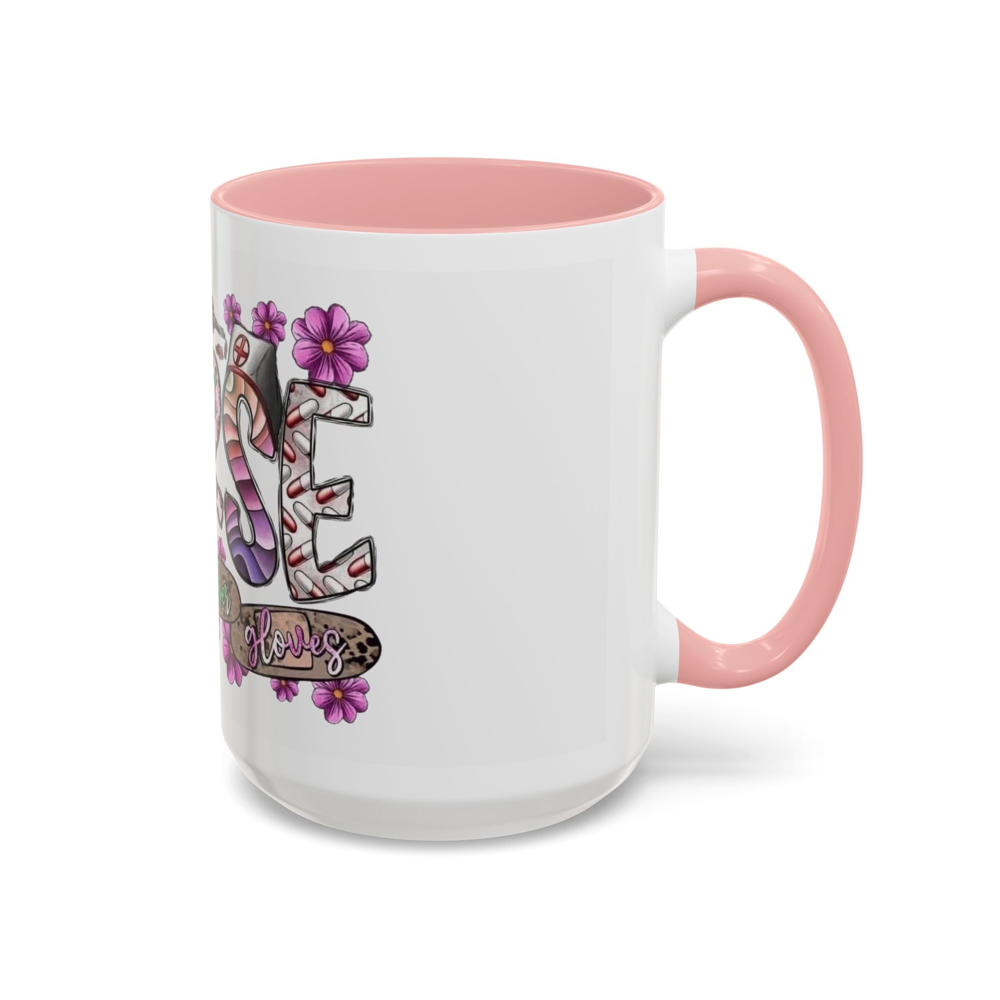 Nurse Love Coffee Mug  Cute Floral Medical Stethoscope & Syringe Design (11/15oz) Medical Christmas Mug