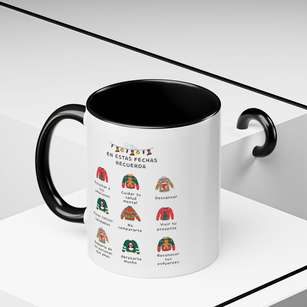 Coffee Mug — 'En Estas Fechas Recuerda' Holiday Sweater Reminder Accent Mug (11/15oz)