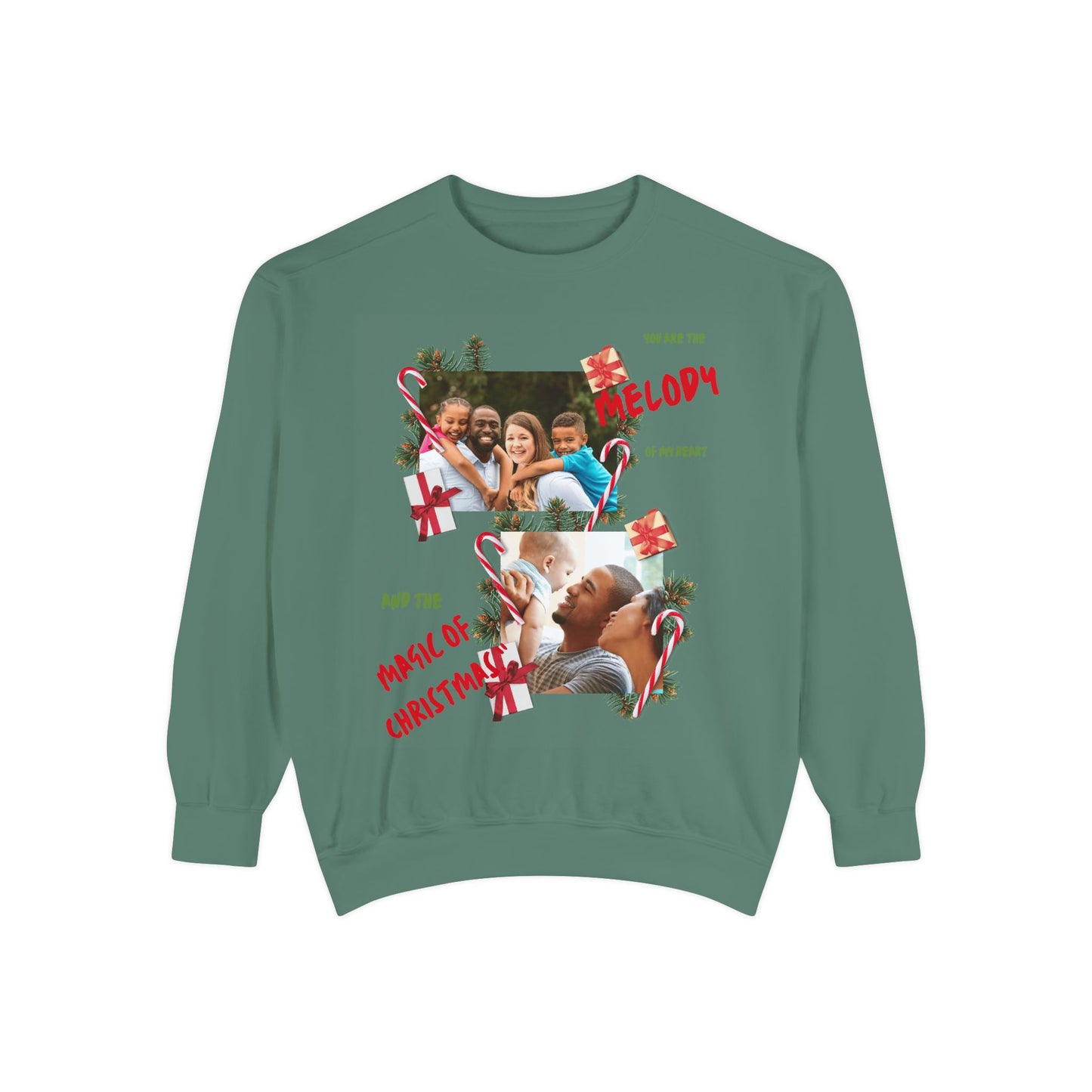 Personalized Christmas Photo Sweatshirt – “You Are the Melody” Holiday Crewneck
