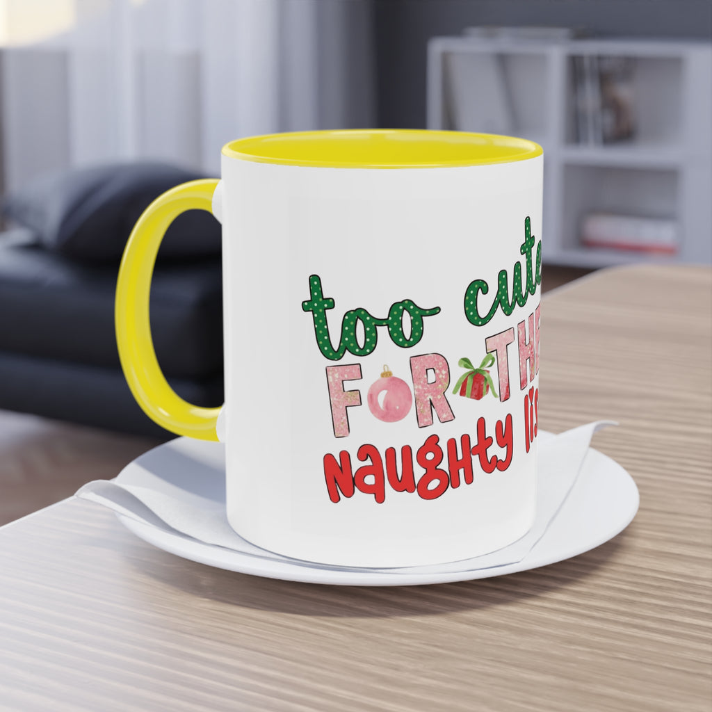 Cute Grinch Two-Tone Coffee Mug - Perfect for Holiday Cheer! Christmas Mugs Collection