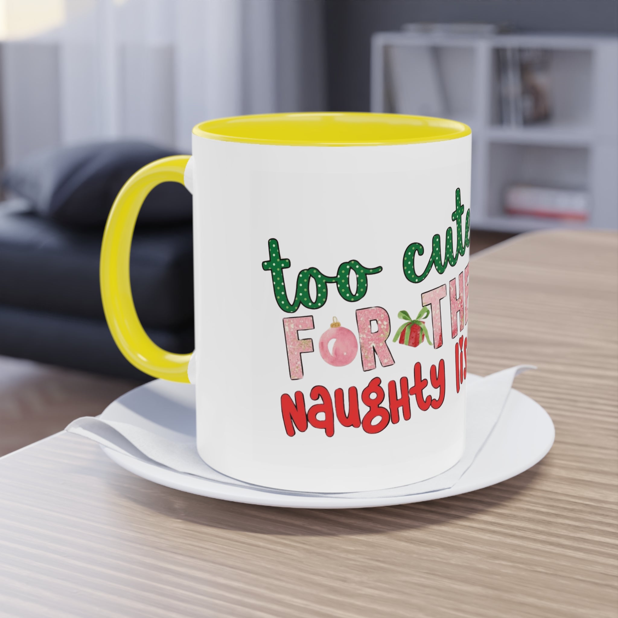 Cute Grinch Two-Tone Coffee Mug - Perfect for Holiday Cheer! Christmas Mugs Collection