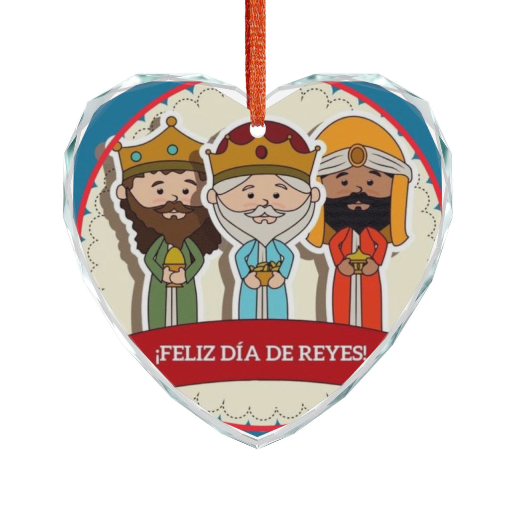 Tres Reyes Magos ornament Feliz Día de Reyes Crystal Glass Ornament