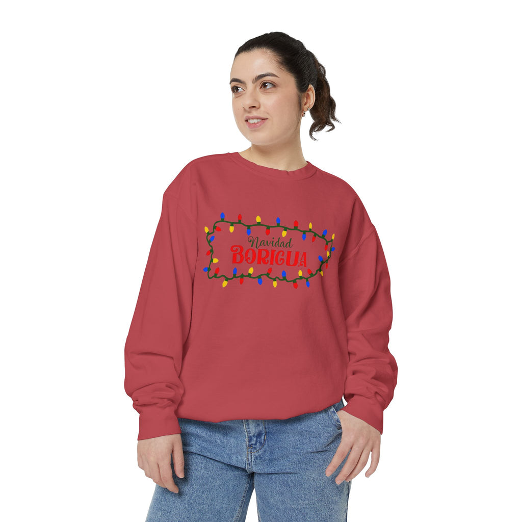 Navidad Boricua Sweatshirt — Puerto Rican Holiday Sweater with Christmas Lights