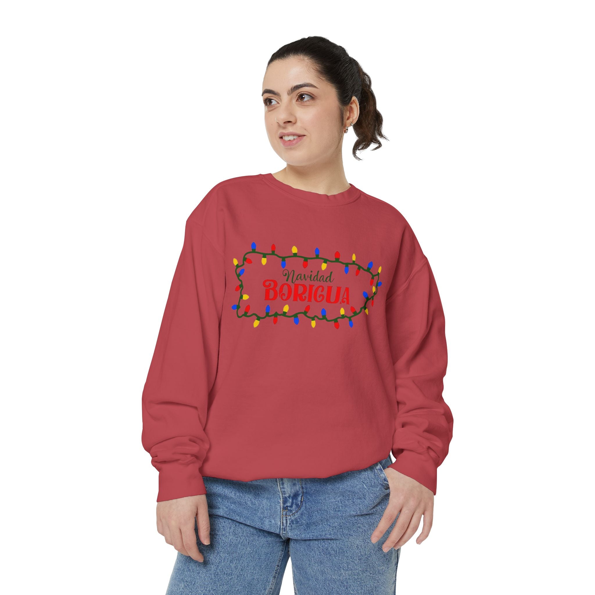 Navidad Boricua Sweatshirt — Puerto Rican Holiday Sweater with Christmas Lights