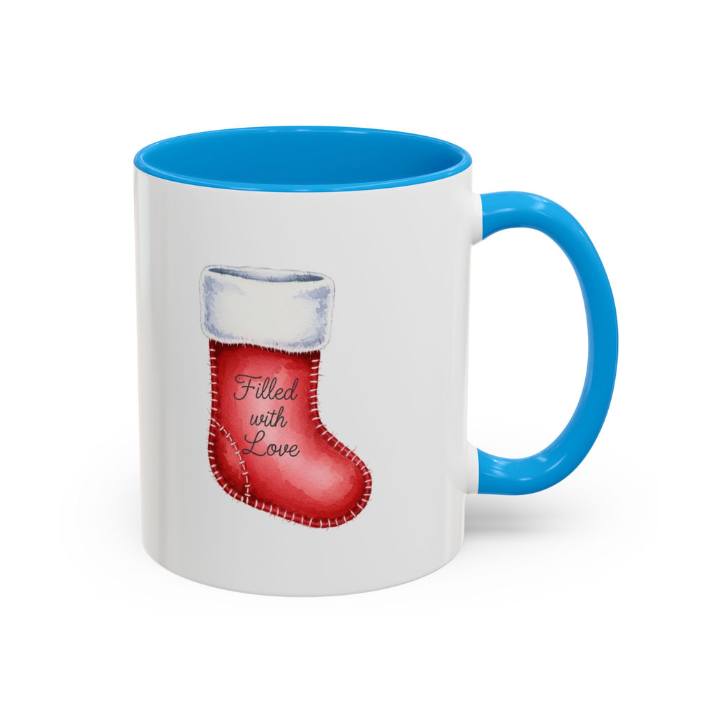 Holiday Mugs Christmas Gift Ideas Hot Cocoa & Coffee Cup Designs Filled with Love - Colorful 11oz & 15oz