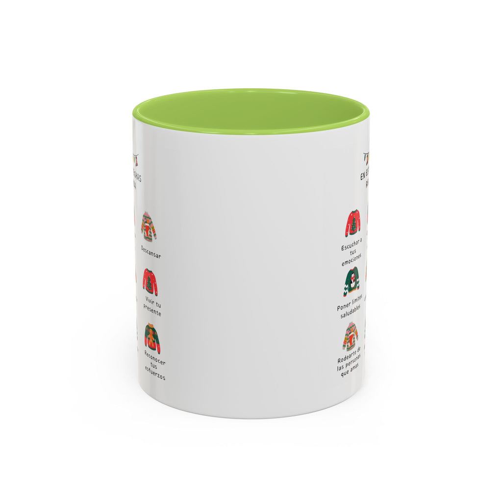 Coffee Mug — 'En Estas Fechas Recuerda' Holiday Sweater Reminder Accent Mug (11/15oz)