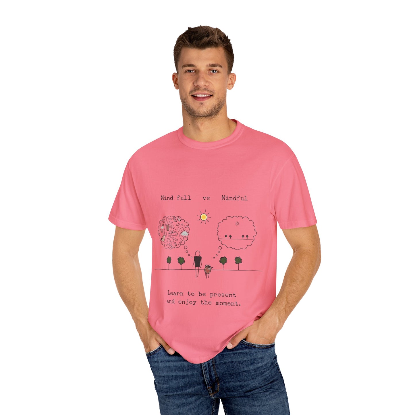 Let your outfit reflect your inner peace. Mindful Living T-Shirt Unisex Tee for Mindfulness, Self-Care, Gift for Yogis, Relaxed Vibe,