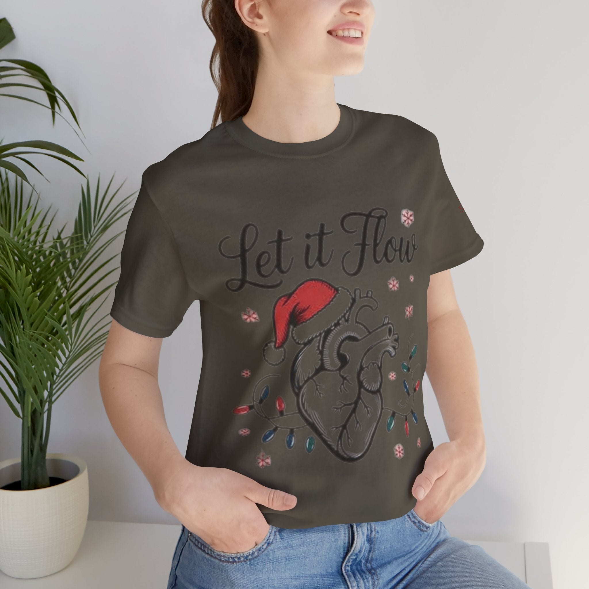 Let It Flow Heart Tee  Christmas Anatomical Heart Shirt