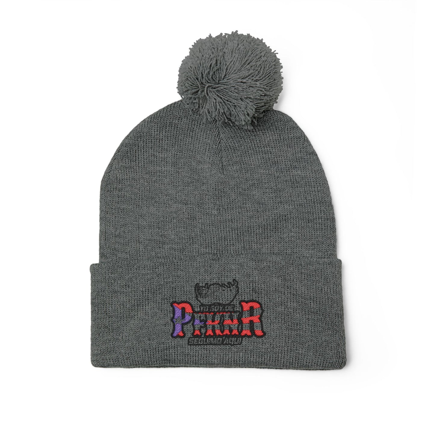 Puerto Rico–inspired hat  Embroidered Pom-Pom Knit Cap