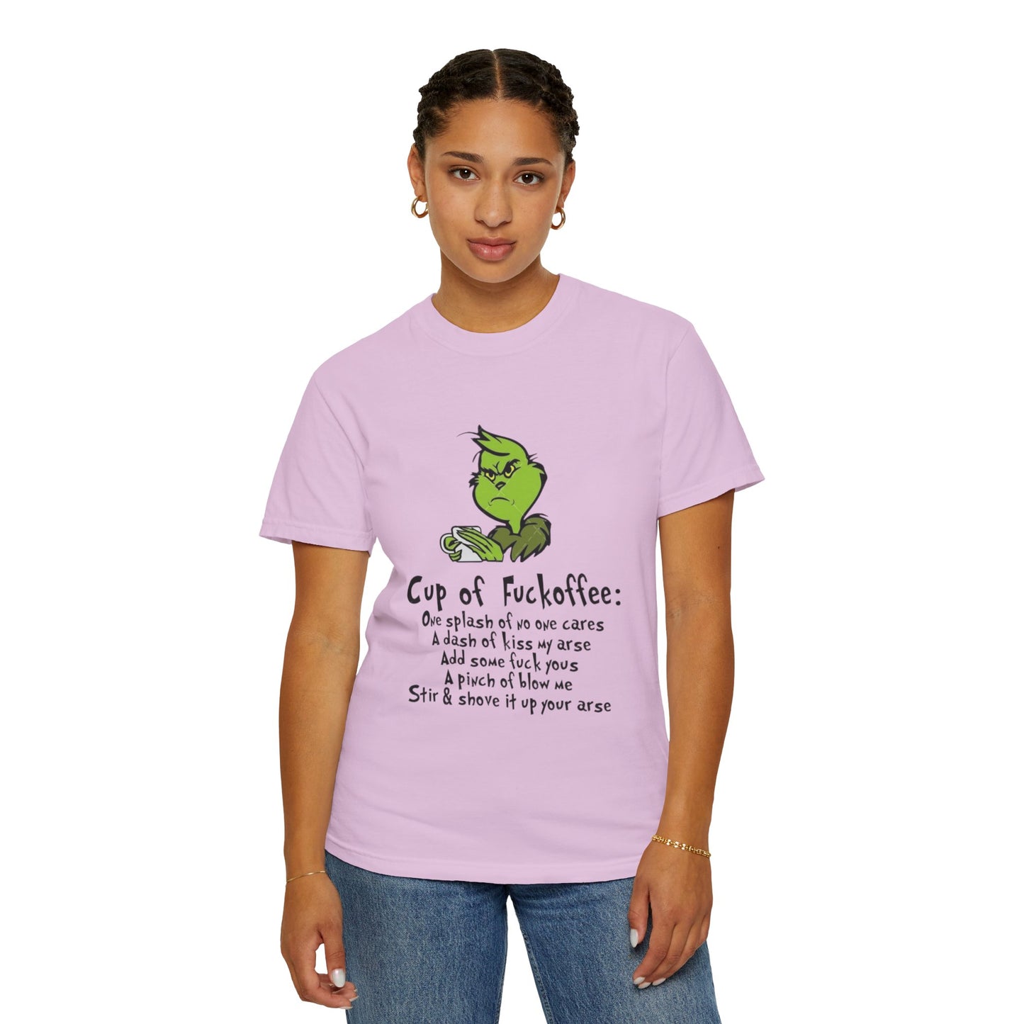 Holiday Graphic Tees  Cozy Festive Wear Funny Grinch-Inspired Unisex T-Shirt Cup of Fuckoffee