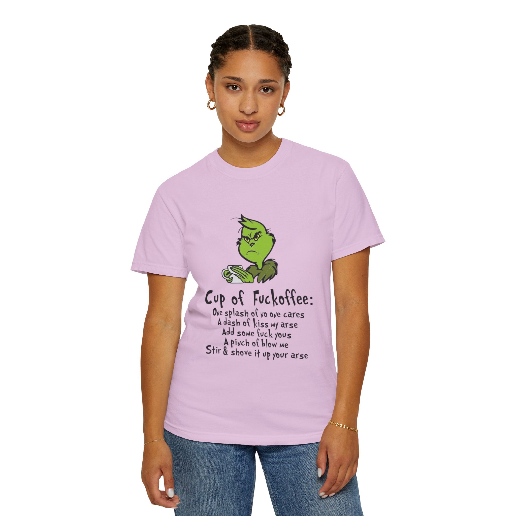 Holiday Graphic Tees  Cozy Festive Wear Funny Grinch-Inspired Unisex T-Shirt Cup of Fuckoffee