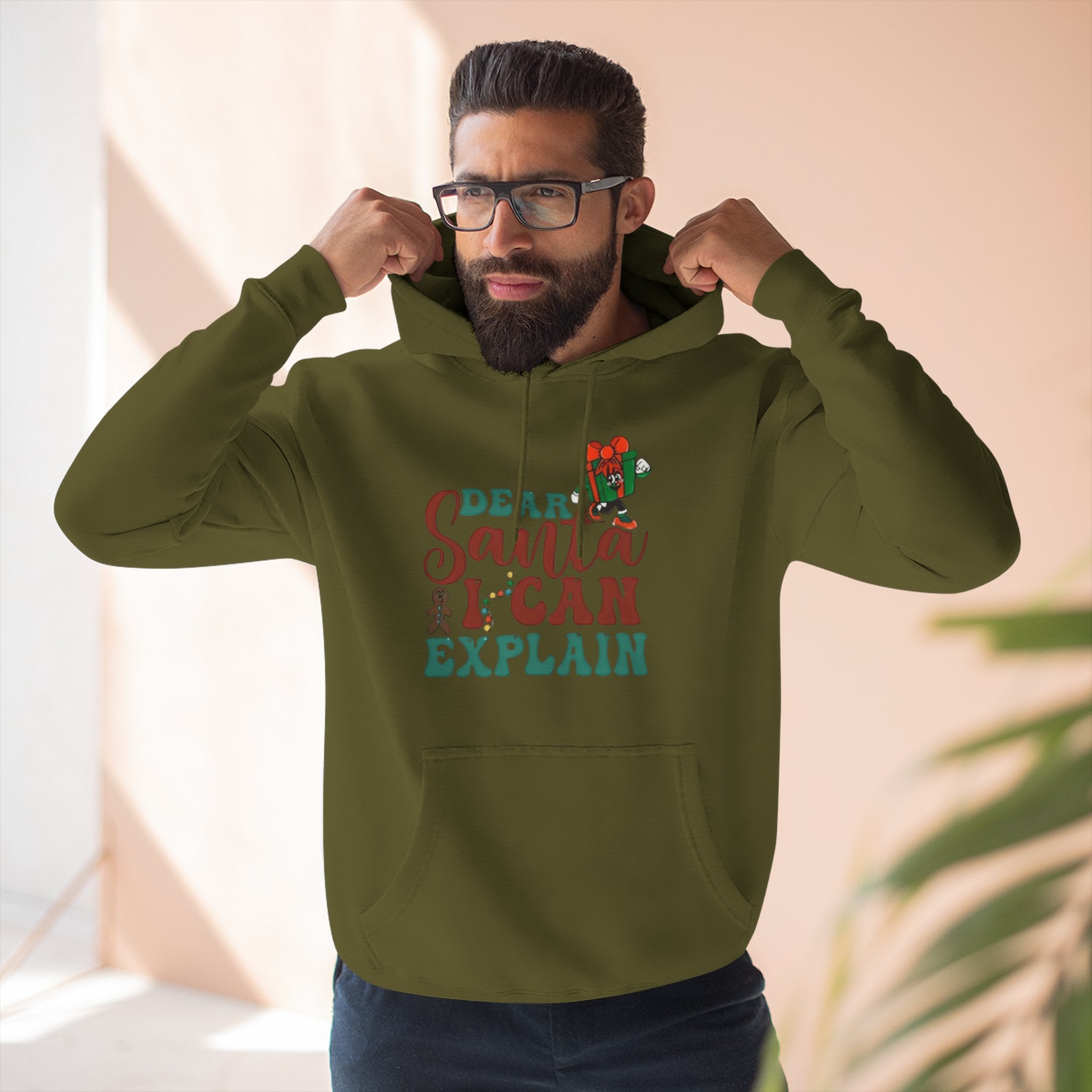 Christmas Hoodie “Dear Santa I Can Explain” Funny Holiday Pullover Christmas T-Shirts and Sweatshirts Collection