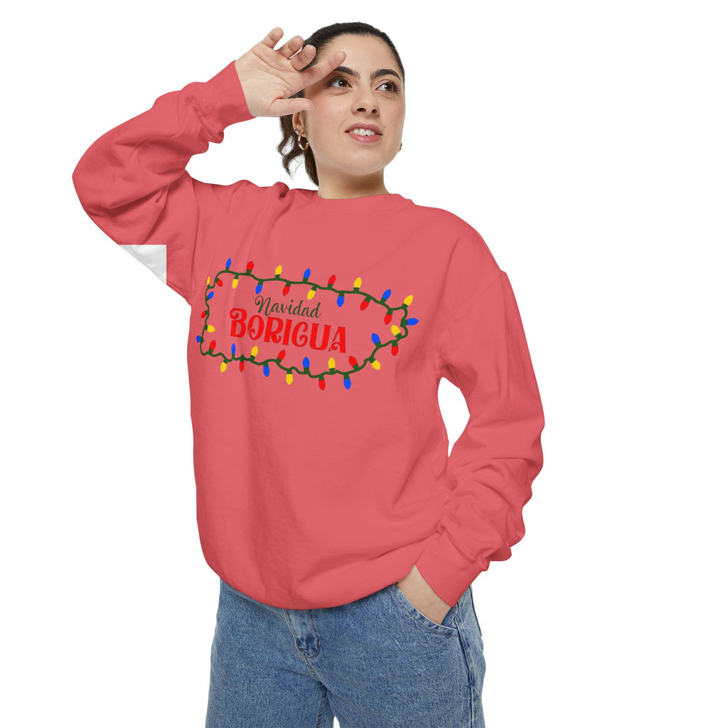 Navidad Boricua Sweatshirt — Puerto Rican Holiday Sweater with Christmas Lights