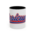 Puerto Rico Script Accent Coffee Mug — Retro Red & Blue 'Boricua' Design (11/15oz)
