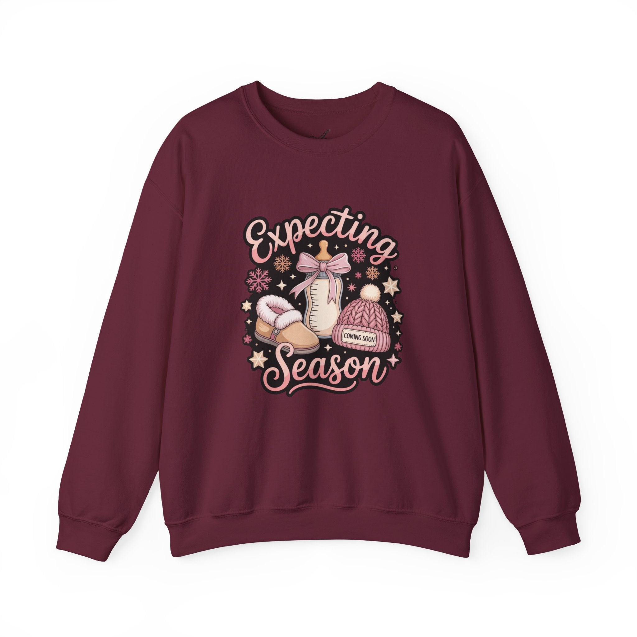 Expecting Season Sweatshirt  Cute Pregnancy Announcement Pullover Cartoon Christmas T-shirts and Sweaters
