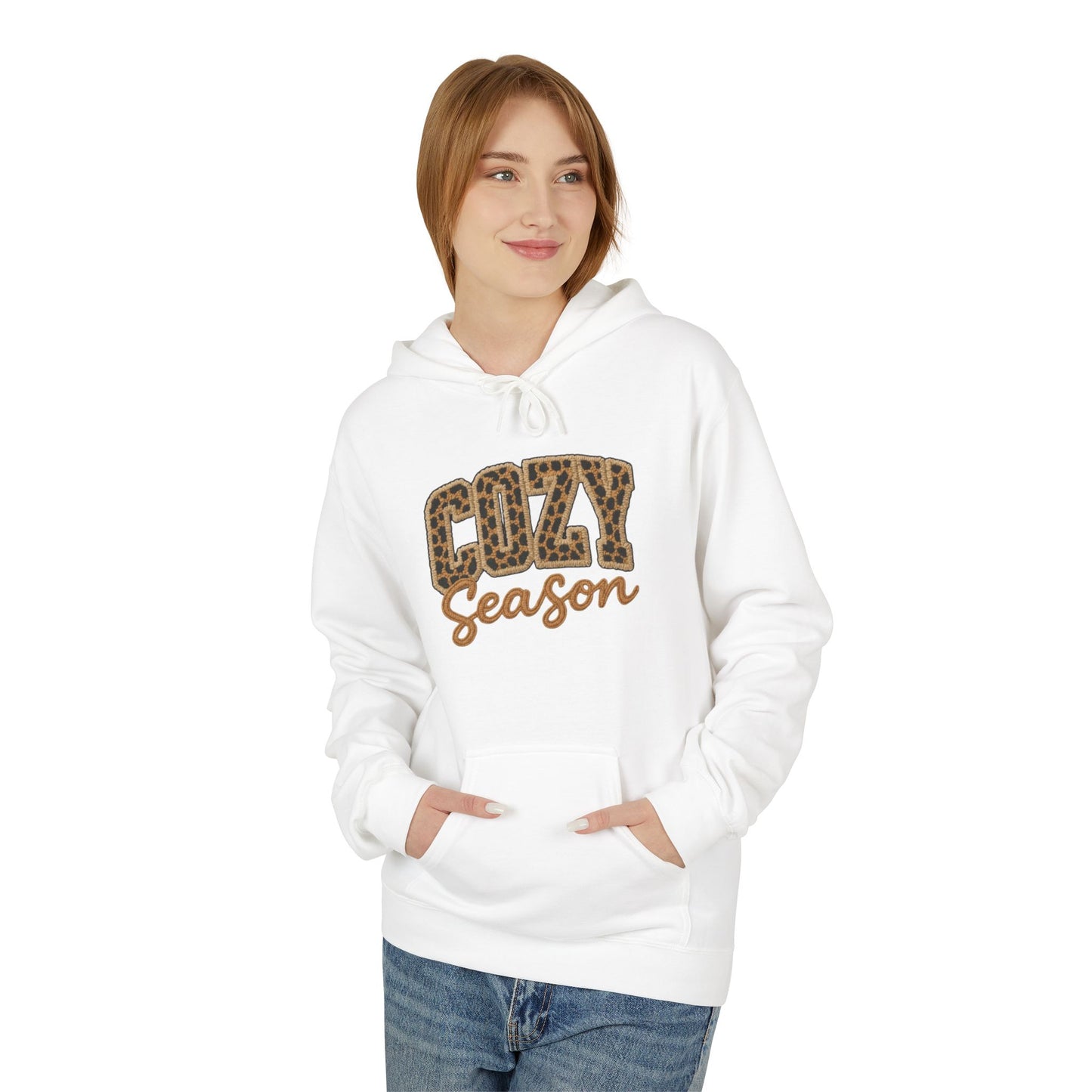 Cozy Season Leopard Hoodie — Fall Winter Graphic Pullover