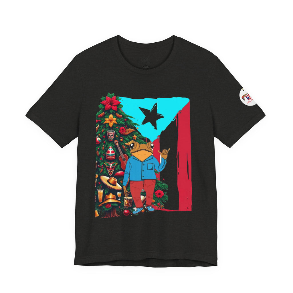 Puerto Rico Holiday T-Shirt  Coquí by Christmas Tree Graphic Puerto Rico’s Navidades