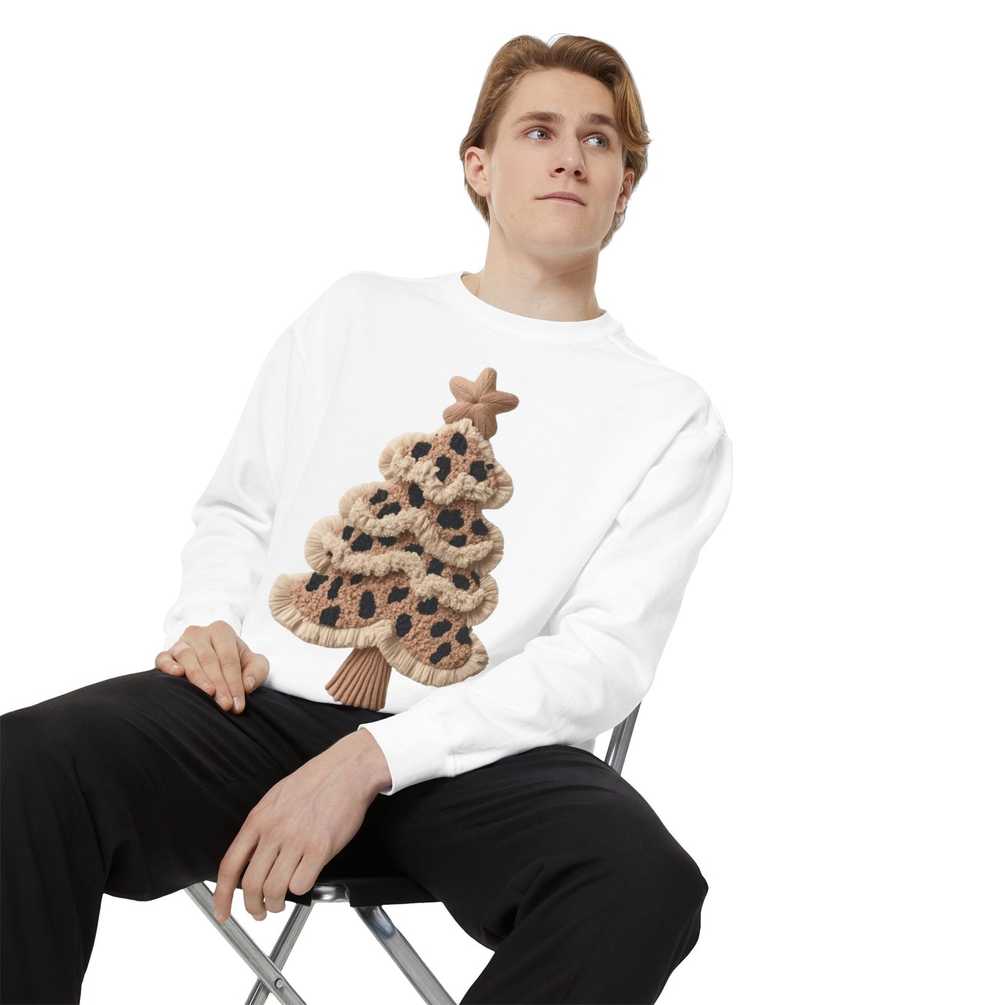 Leopard Knit Christmas Tree Sweatshirt unique festive designs and joyful
