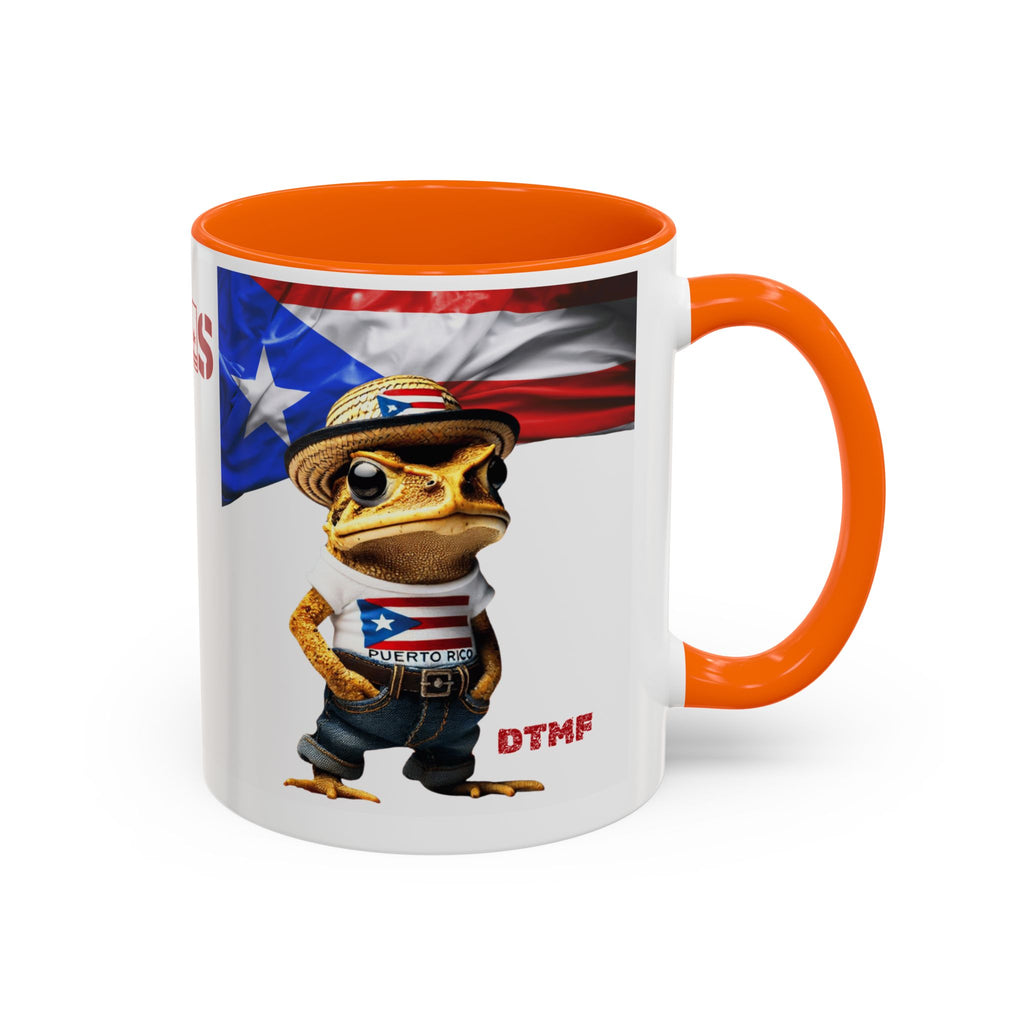 Puerto Rican Frog Character Coffee Mug - Fun Accent Mug for Coffee Lovers