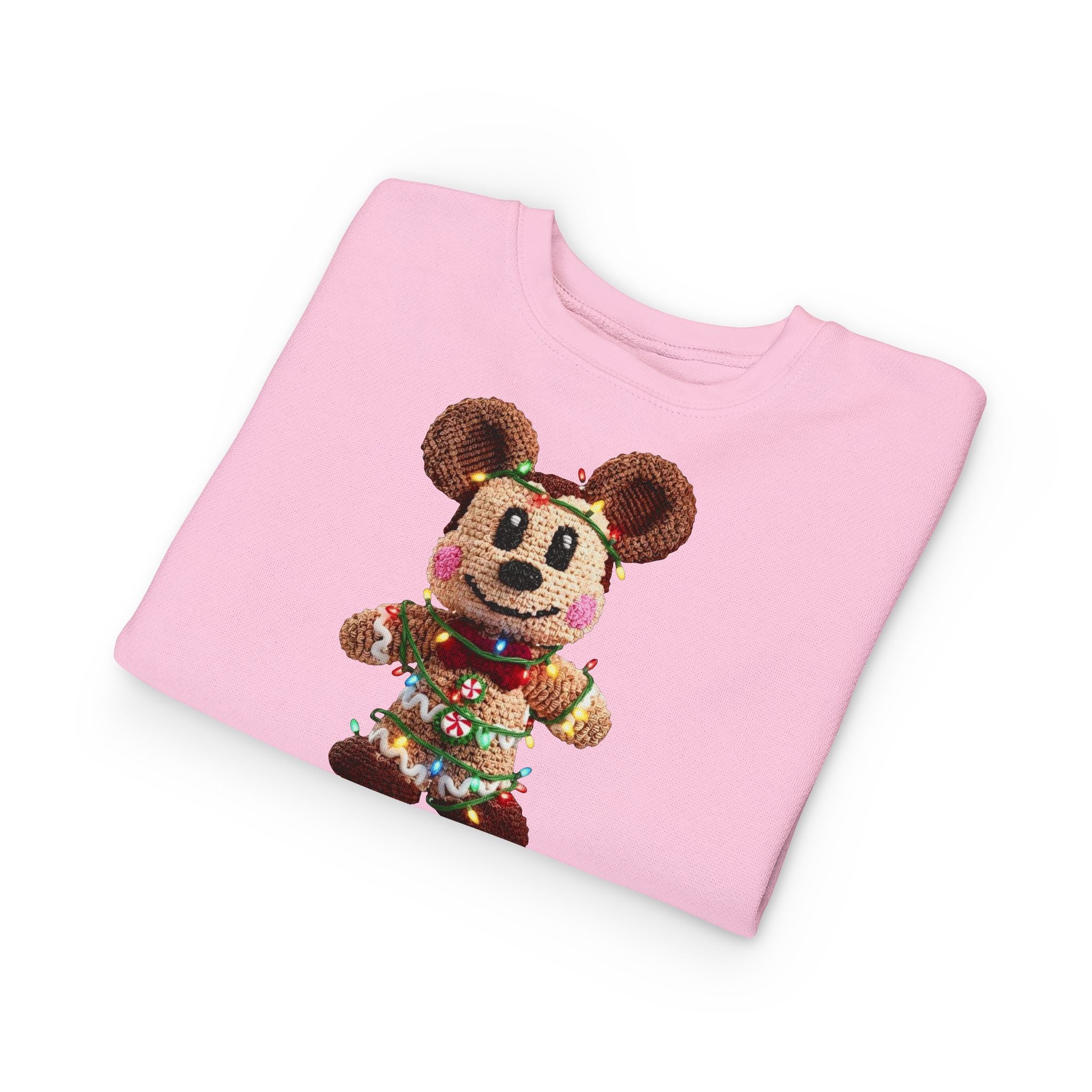 Holiday Plush Bear Toddler Sweatshirt  Festive Lights & Wreath Design