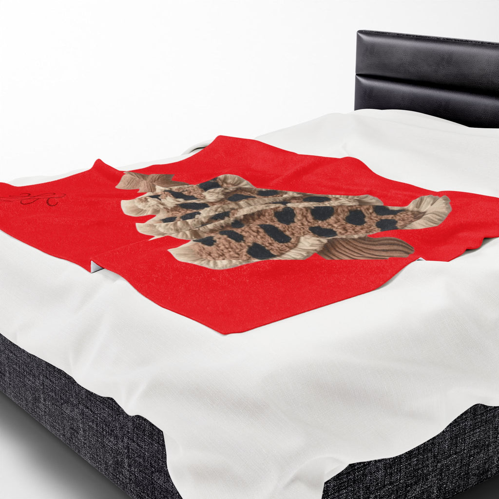 Holiday Christmas Blanket, Leopard Plush Christmas Tree Velveteen Blanket